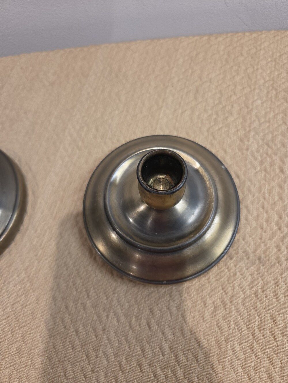 Vintage Metal Pair Of Taper Candlestick Holders - Picture 3 of 7
